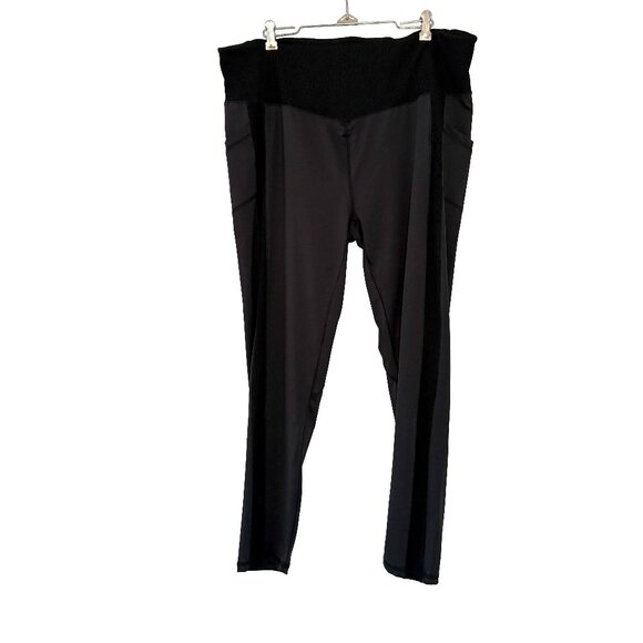 White Birch‎ Black Leggings w/ Side Pockets & Stripe Size 3XL - Picture 1 of 8